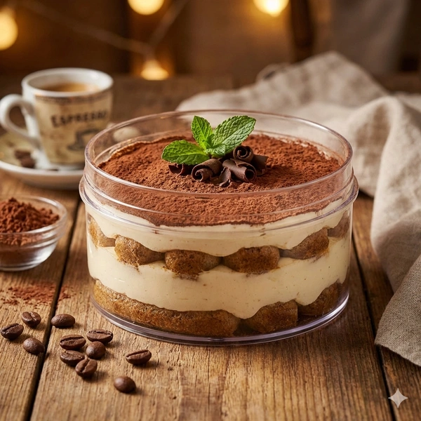 THE BAKING CURV ACRYLIC ROUND TUB N54 200ML | Tiramisu