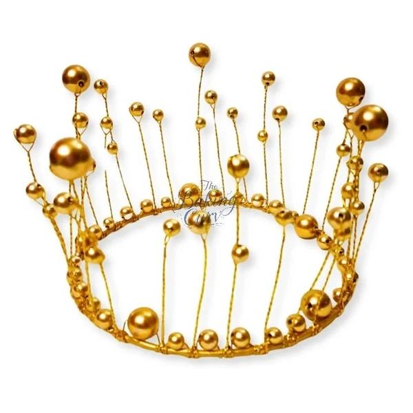 The Baking Curv: Pearl Crown Cake Topper - Elegant Non-Edible Decoration for Weddings & Special Occasions