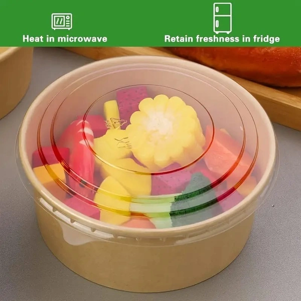 Round Paper Tub with Lid – Food-Grade, Leak-Resistant, Disposable Container | The Baking Curv