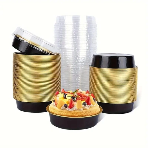 Beta Round Foil Bake & Serve with Lid – Oven-Safe, Disposable, With Dome Lid | The Baking Curv
