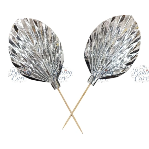 The Baking Curv Silver Paper Palm Leaf 2 Pcs Pair