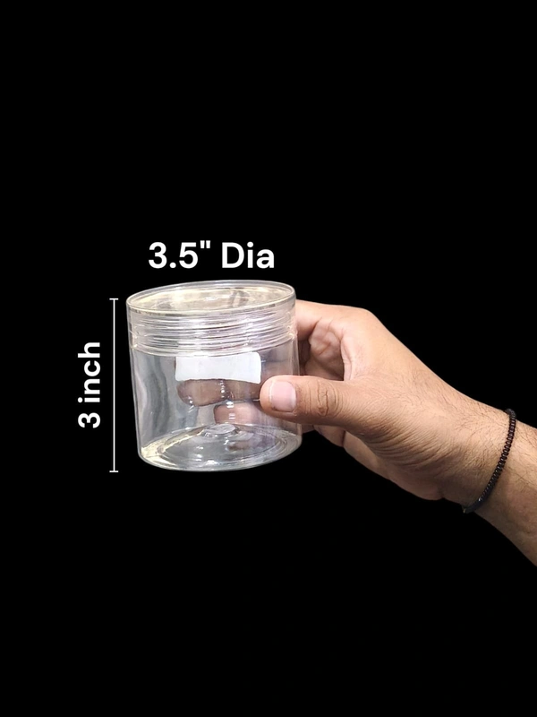 The Baking Curv Transparent Round Pet Jar 3.5" Dia 3 inch Height Specially For Cookies (CP-07)
