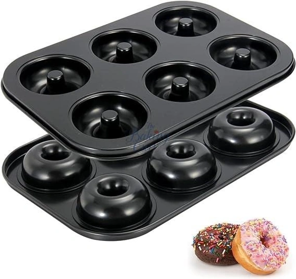 TheBakingCurv Aluminium Donut Tray 6 Cavity | Non-Stick Mould for Perfect Donuts , Cupcakes & Medu Vada 