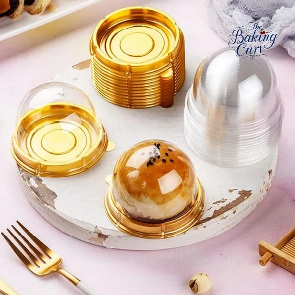 The Baking Curv Transparent Dessert Container – Dome Style 7x5cm