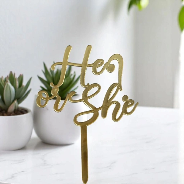 He Or She Cake Topper