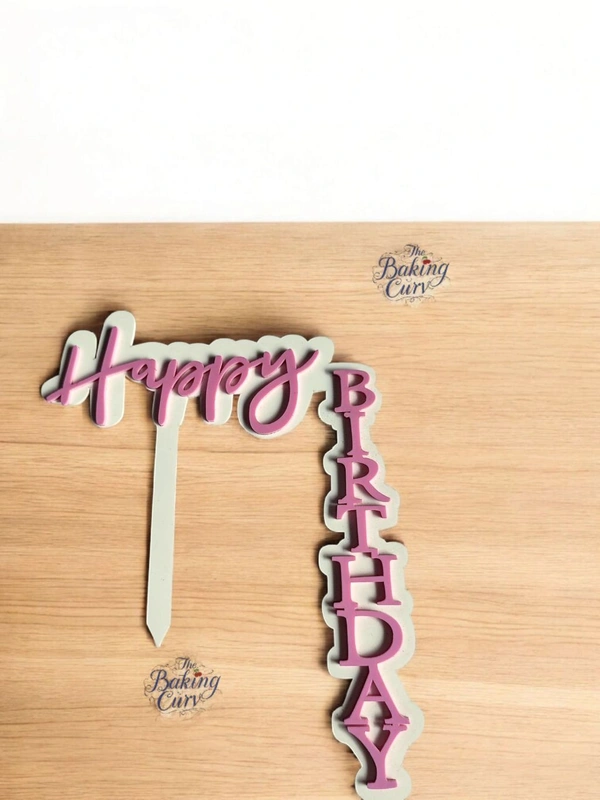Happy Birthday Cake Topper L Shape