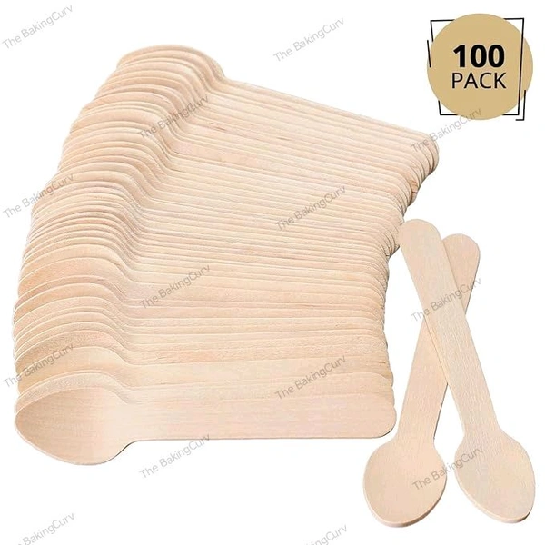 The Baking Curv Wooden Spoon Pack Of 100 (Length - 110 mm) 