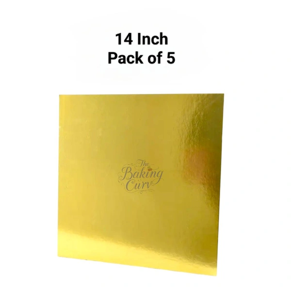 The Baking Curv Reusable Square MDF Cake Base 14x14 –Ideal for Professional Cake Presentation (Pack Of 5)