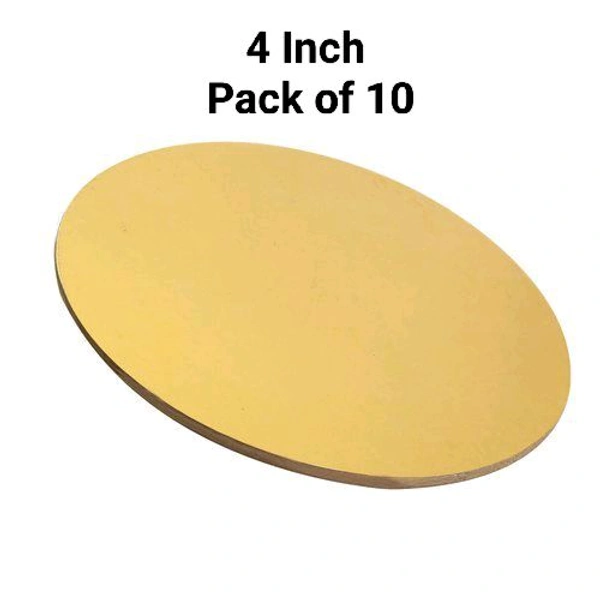 The Baking Curv Reusable Round MDF Cake Base 4x4 – Ideal for Professional Cake Presentation (Pack Of 10)