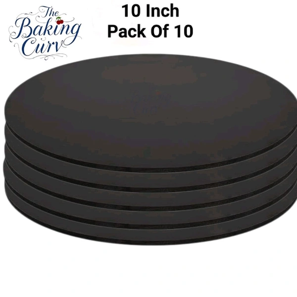 The Baking Curv Reusable Round MDF Cake Base 10x10 – Ideal for Professional Cake Presentation (Pack Of 10)