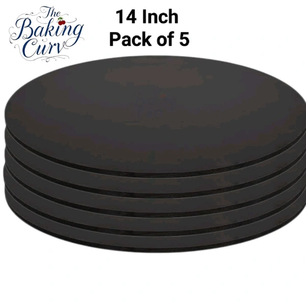 The Baking Curv Reusable Round MDF Cake Base 14x14 – Ideal for Professional Cake Presentation (Pack Of 5)
