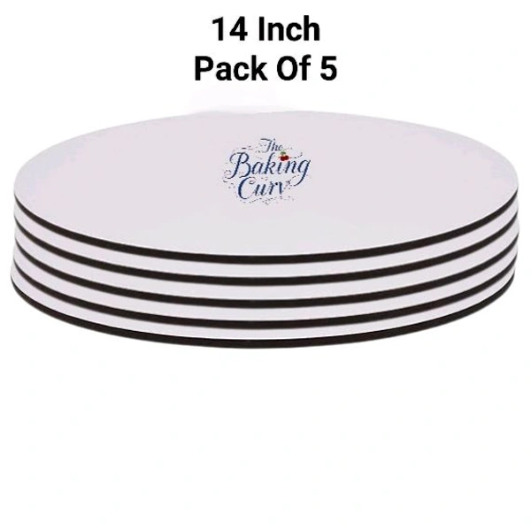 The Baking Curv Reusable Round MDF Cake Base 14x14 – Ideal for Professional Cake Presentation (Pack Of 5)