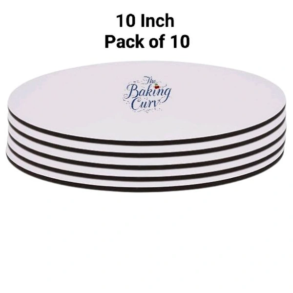 The Baking Curv Reusable Round MDF Cake Base 10x10 – Ideal for Professional Cake Presentation (Pack Of 10)