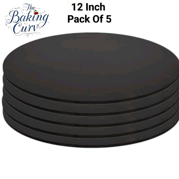The Baking Curv Reusable Round MDF Cake Base 12x12 – Ideal for Professional Cake Presentation (Pack Of 5)