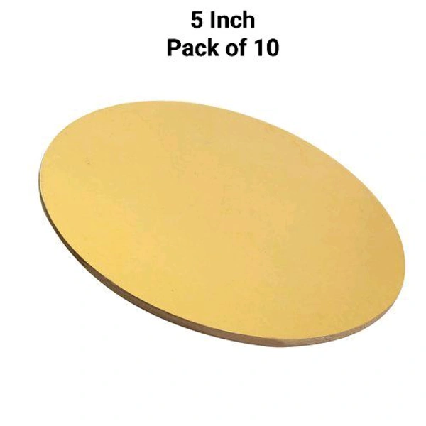 The Baking Curv Reusable Round MDF Cake Base 5x5 – Ideal for Professional Cake Presentation (Pack Of 10)