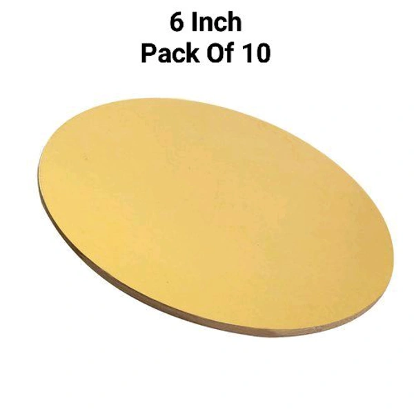 The Baking Curv Reusable Round MDF Cake Base 6x6 – Ideal for Professional Cake Presentation (Pack Of 10)