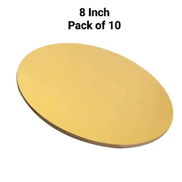 The Baking Curv Reusable Round MDF Cake Base 8x8 – Ideal for Professional Cake Presentation (Pack Of 10)