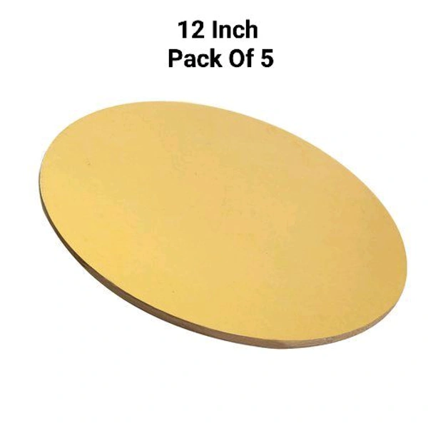 The Baking Curv Reusable Round MDF Cake Base 12x12 – Ideal for Professional Cake Presentation (Pack Of 5)