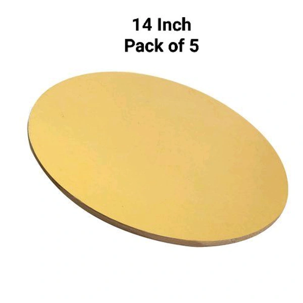 The Baking Curv Reusable Round MDF Cake Base 14x14 – Ideal for Professional Cake Presentation (Pack Of 5)