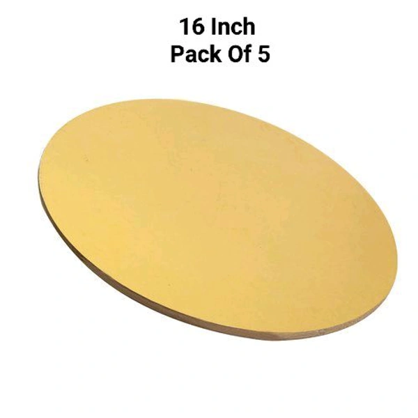 The Baking Curv Reusable Round MDF Cake Base 16x16 – Ideal for Professional Cake Presentation (Pack Of 5)