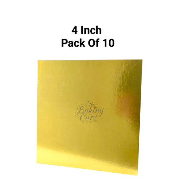 The Baking Curv Reusable Square MDF Cake Base 4x4 – Ideal for Professional Cake Presentation (Pack Of 10)
