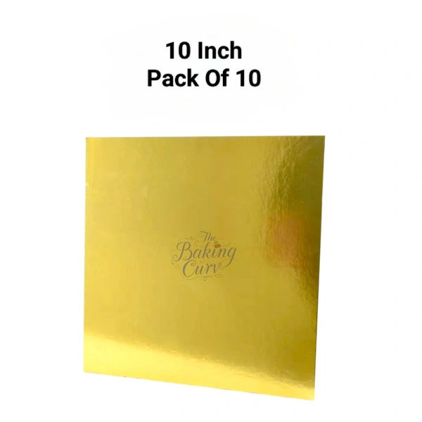 The Baking Curv Reusable Square MDF Cake Base 10x10 – Ideal for Professional Cake Presentation (Pack Of 10) 