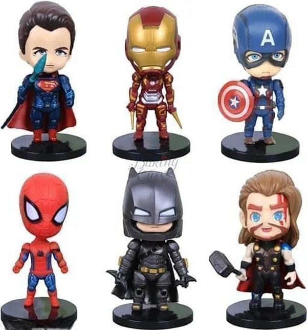The Baking Curv Cake Topper Baby Avenger Toys 6 In 1| Superhero Figurine 