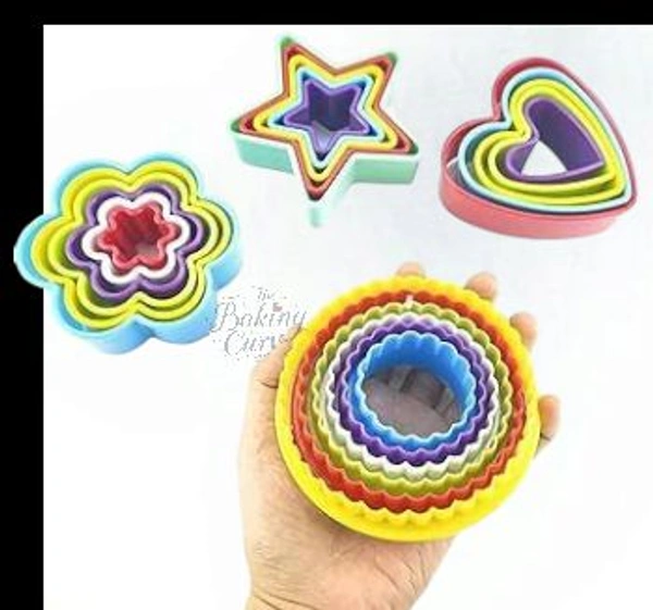 The Baking Curv Multishape Cookie Cutter Set – Round, Star, Heart & Flower