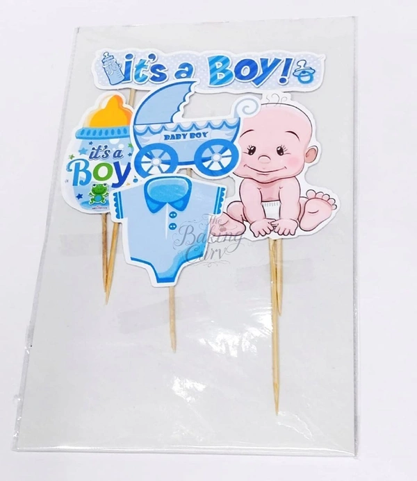 The Baking Curv It’s a Boy Baby Shower Cake Topper Set