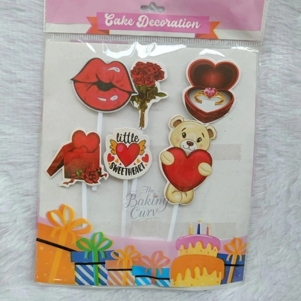 The Baking Curv Valentine Love Cake Topper Set