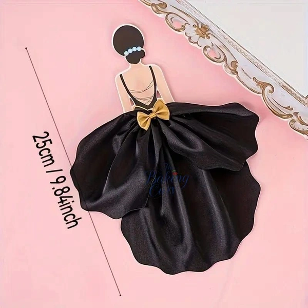 The Baking Curv Elegant Black Dress Doll Cake Topper