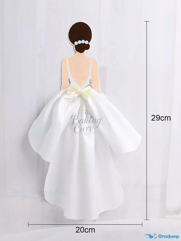 The Baking Curv Elegant White Dress Doll Cake Topper
