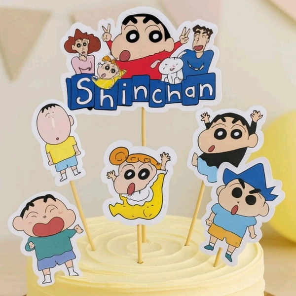 The Baking Curv Shinchan Cartoon Paper Cake Topper Set
