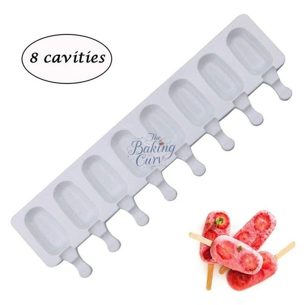 The Baking Curv Silicone 8 Cavity Cakesicle, Ice Cream Mould