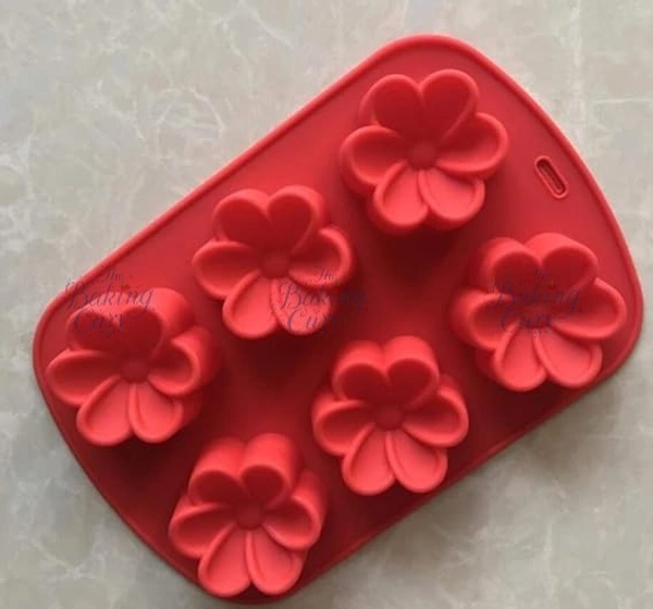 The Baking Curv Silicone Mold Plumeria Rubra Mold 6 Cavity Soap Mold Egg Flowers Silicone Molds for Cake Soap Chocolate Candy Cupcake Candle