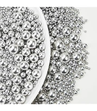 The Baking Curv Cake Topper Silver Sprinklers Mix Size (Imported Super Quality) - 100 Gms