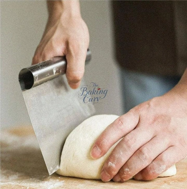 The Baking Curv "Stainless Steel Dough Scraper – 8.3 Inch Multipurpose Bench Scraper for Baking & Chopping"