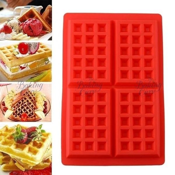 The Baking Curv Waffle Mold Silicone Waffle Mold 4 Cavities Waffle Mold