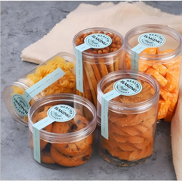 The Baking Curv Transparent Pet Jar 3" Dia 6 inch height (600ml)(CP-17) Daddy Jar