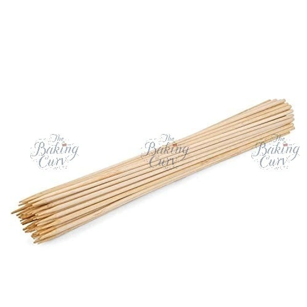 The Baking Curv (6 inches) Natural Bamboo Wooden Skewer Satay Sticks /BBQ Sticks for Kebab Chicken Paneer Tikka Fruits Salad for Barbecue and Grilling
