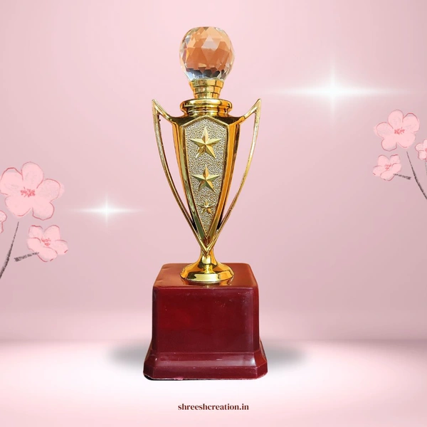 F014 | Three Star Diamond Trophy - 9.5 Inches
