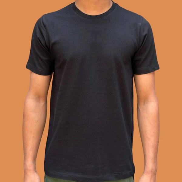 Tshirt Premium Cotton Round Neck - Black, M