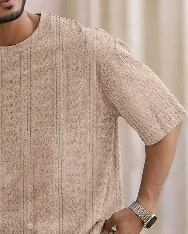 Men Solid Casual Pink T-Shirt
 - XL
