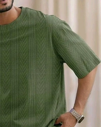Men Solid Casual Pink T-Shirt  - M
