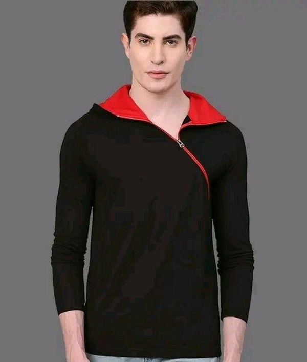 EyeBogler Self Design Men Hooded Neck T-Shirt - Mine Shaft, Black, M