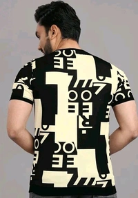 FABRIPPLE Men's Typography Round Black Tshirts - Wattle, L