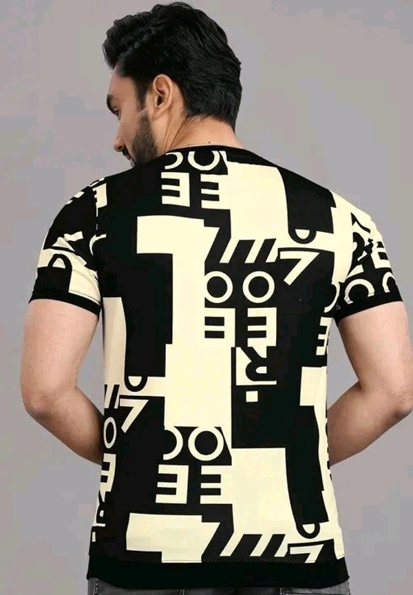 FABRIPPLE Men's Typography Round Black Tshirts - Wattle, L