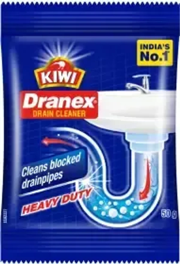 Kiwi Dranex Drain Cleaner, Removes Clogs & Blockages in Just 30 Minutes Powder Drain Opener  (50 g)
