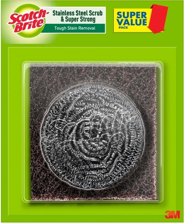 Scotch-Brite Stainless Steel & Scrub Pad Combo for Tough Stain Remover Scrub Pad  (Regular)
