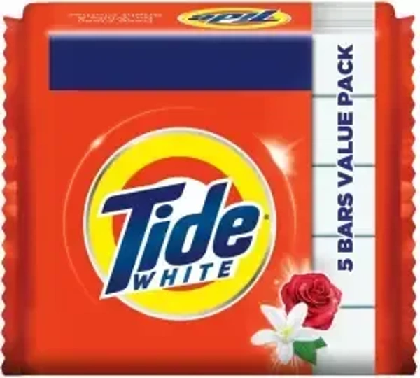 Tide White Detergent Bar Soap, Value Pack 200 gms x 5 (Buy 4 Get 1) Detergent Bar  (1000 g, Pack of 5)